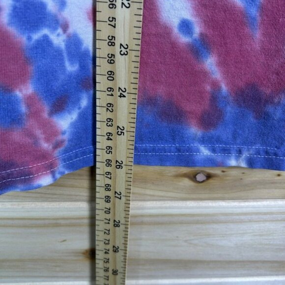Red White Blue Tie Dye Skull & Cross Bones Uncle Sam USA America T-Shirt Small - Picture 8 of 8